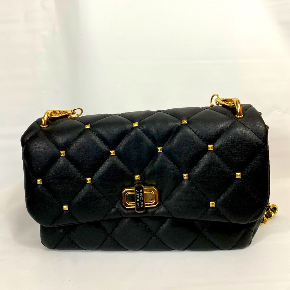 Badgley Mischka crossbody with Square Studs Black